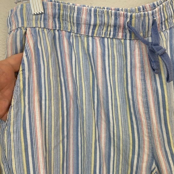 Coral Bay Linen blend pastel striped capri pants size M - Picture 3 of 4